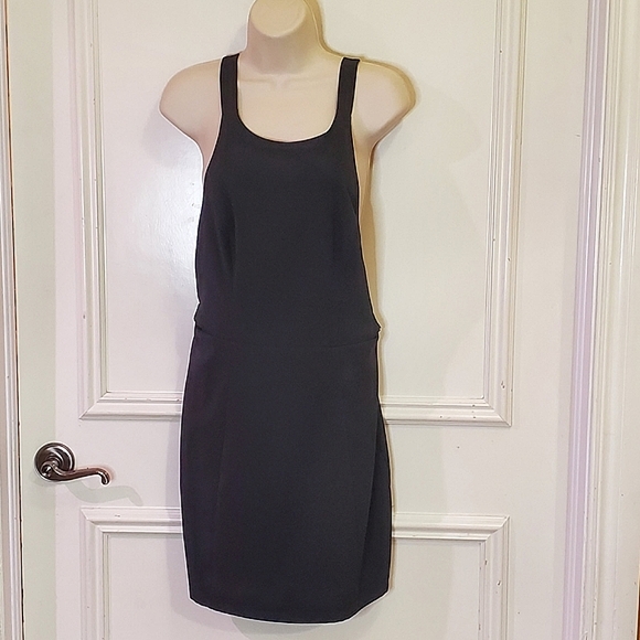 NBD Black Sleeveless Mini Dress with Side Strap Cutouts and Back Exposure, Large - Picture 2 of 16